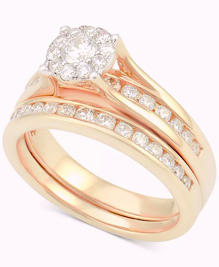 Diamond Bridal Channel Set (1 ct. t.w.) in 14k White, Yellow or Rose Gold