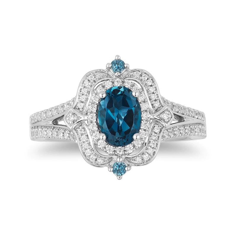 Topazand1/4CT.T.W.DiamondRingin14KWhiteGold