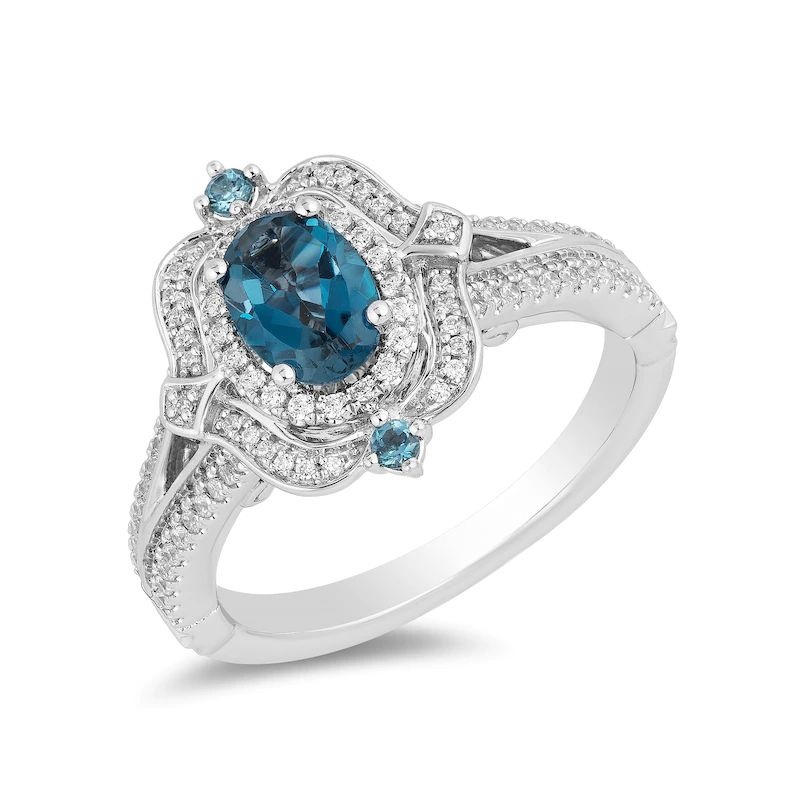 Topazand1/4CT.T.W.DiamondRingin14KWhiteGold