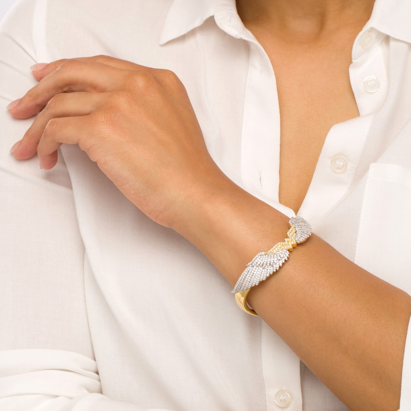 3 CT. T.W. Diamond Wings Bangle in 10K Gold