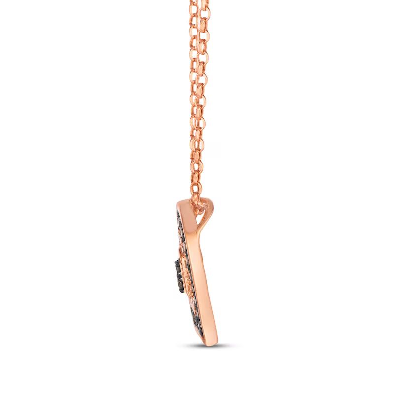 Diamond Heart Necklace 1/2 ct tw 14K Strawberry Gold 19′′