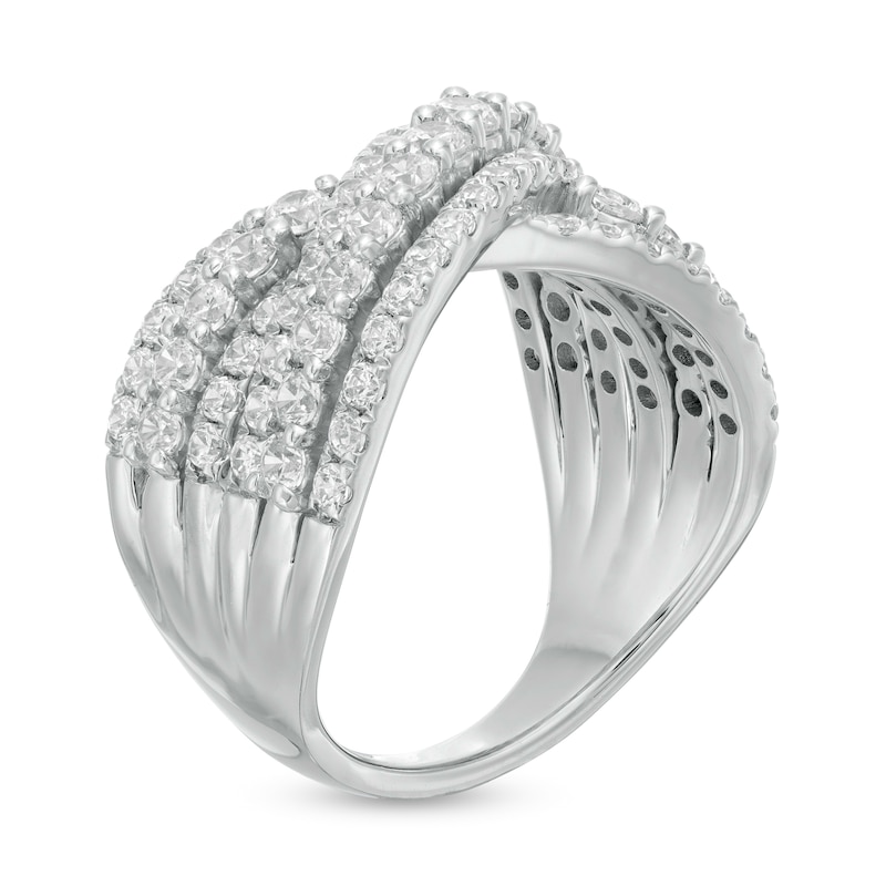 2 CT. T.W. Certified Diamond Multi-Row Bypass Ring in 14K White Gold (F/SI2)