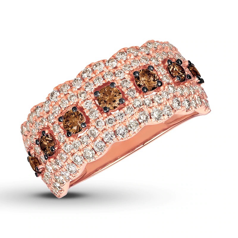 Chocolate Diamond Ring 1-1/2 ct tw 14K Strawberry Gold