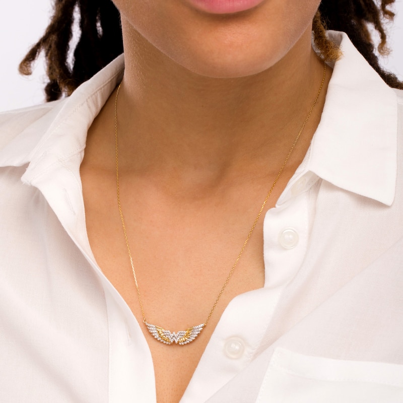 1/4CT.T.W. Diamond Wings Necklace in 10K Gold