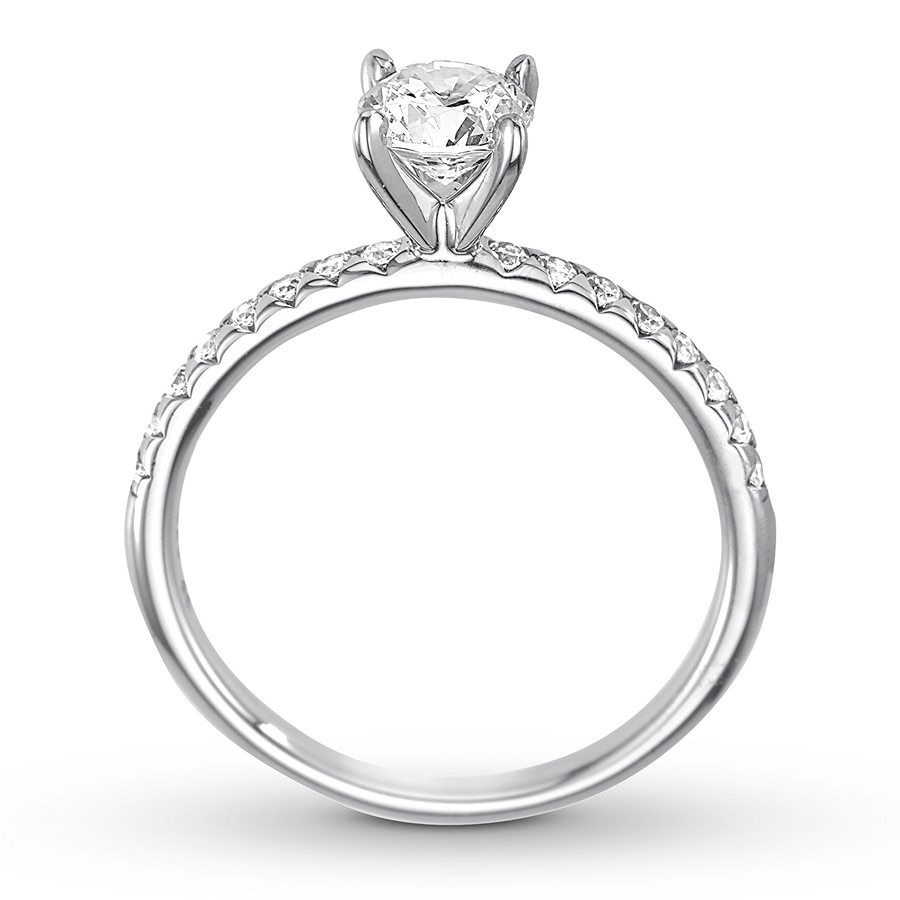 Diamond Engagement Ring 3/4 ct tw Round-cut 14K White Gold